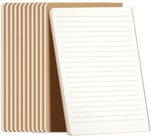 AOOSU Lot de 12 Cahier A5, Petit Carnet de Notes A5, Bloc-notes Lignés Journal à Couverture Kraft Carnet Dessin pour Note Écriture Bureau Budget Liste École Collège 34 Feuilles 21 x 14 cm