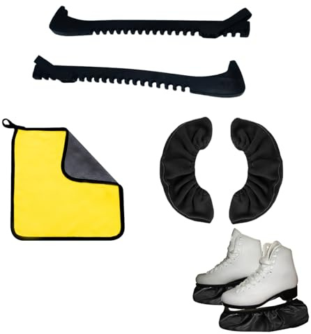 YTAXYZWR Paralame Pattini da Ghiaccio 5 Pezzi Protezione Lama Pattini Ghiaccio Regolabile Accessori Pattinaggio Ghiaccio per Bambini Donna Uomo Taglia Universale per Hockey e Pattinaggio Artistico co