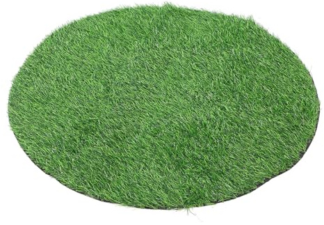 SEWACC Gazon Artificiel Décoratif pour Plaque D’Égout 99 CM Diamètre Tapis Synthétique Vert 25 CM D’Épaisseur Gazon Résistant Extérieur pour Jardin Terrasse et Aire de Jeux Chiens