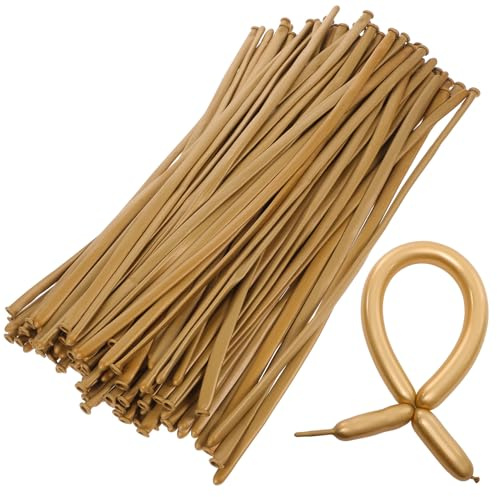 OUNONA 100 Palloncini Modellabili in Lattice Lunghi 1,8 G Metallici Oro per Feste Compleanno Matrimoni Decorazioni Fai da Te per Eventi