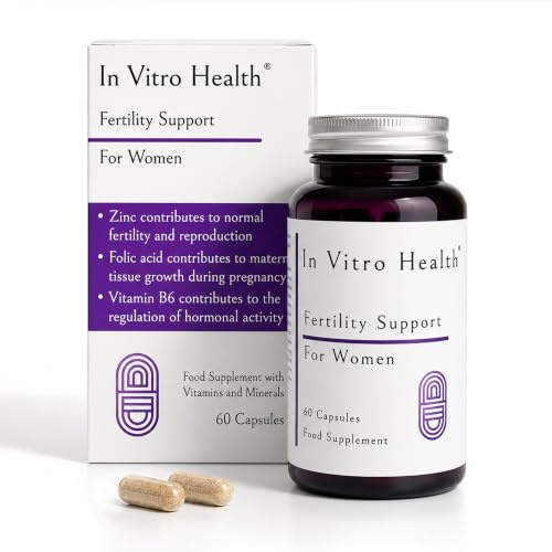 In Vitro Health® Fertility Supplement for Women Trying to Conceive | 24-in-1 Prenatal Formula with 600mcg Folic Acid, Zinc, CoQ10 & Vitamin D3 - Fertility Support for Women - 60 Capsules