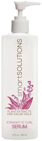 SMART SOLUTIONS Straight N' Curl Serum 12 oz, | Smooths & Straightens | Curves & Curls | Paraben-Free | Plant-based