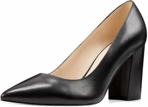 Nine West Women's Astoria9x9 Pump, Black Leather, 8