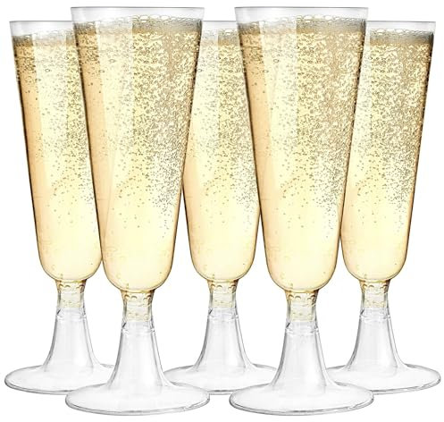 MATANA 48 Premium Sektgläser aus Kunststoff, 150ml – Mehrweg & Stabil – Elegante Sektgläser Plastik, Cocktailgläser, Champagnergläser für Hochzeiten, Geburtstage, Partys