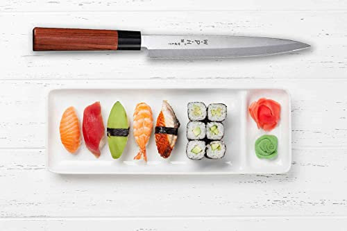 Un cuchillo de muchos nombres Sashimi Sushi Yanagiba Knife para muchas aplicaciones.