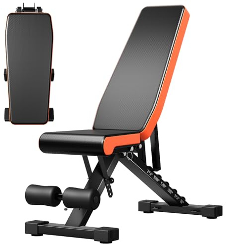 Panana Foldable Weight Bench, Adjustable Workout Fitness Benches, Utility Bench Incline Decline Bench Press Weight Bench for Full Body Strength Training Home Gym