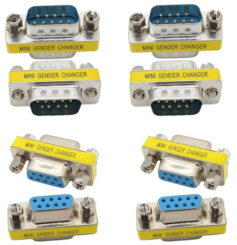AIMHDUTY RS232 Serial Gender Changer 8-Pack 9 Pin DB9 Male to Male and Female to Female Adapter Coupler Connector for RS232 Serial Cable