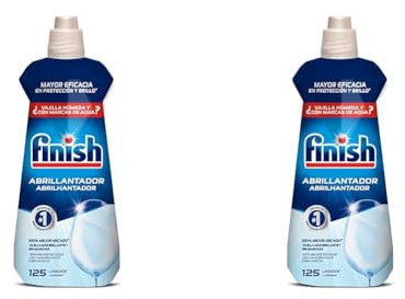 Finish Abrillantador Lavavajillas, vajilla seca, brillante y sin marcas - 500ml - 125 lavados (Paquete de 2)