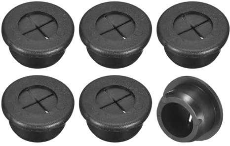 QUARKZMAN 6 stycken kabelgenomföring i gummi, 20 mm tråd hålskydd, svart