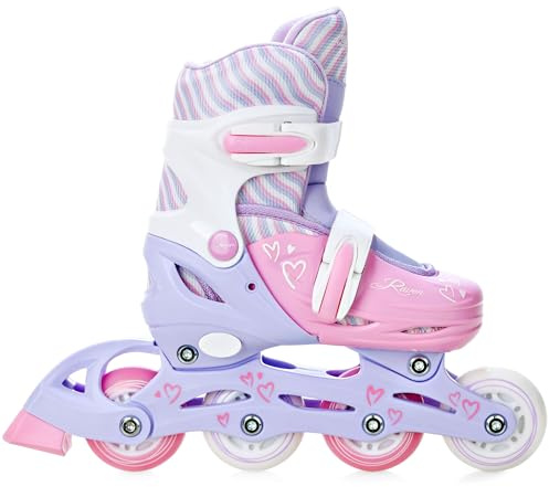 RAVEN Inline Skates inlines för barn flickor justerbar (Loret lila/rosa, 30–33 (18,5 cm – 20,5 cm))