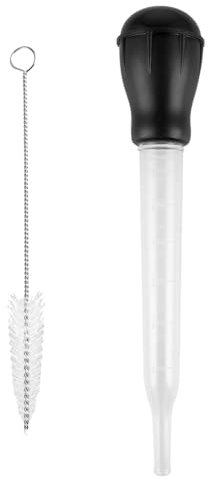 Laluky Siringa per arrosti di tacchino, siringa per carne con spazzola per la pulizia, siringa per marinata, siringa per arrosti di tacchino, pipetta, utensile da cucina per barbecue, carne, manzo,