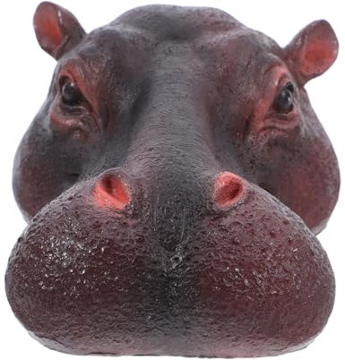 Milisten Resin Hippo Garden Statue Floating Animal Ornament Realistic Floating Pond Hippo Statue Waterproof Garden Resin Art Pond Sculpture for Outdoor Decor