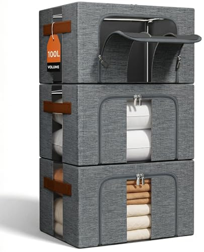 NiuBeBe Caja Almacenaje Ropa Apilables: Bolsas Plegable Metálica Estructura