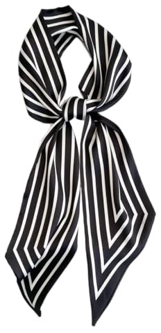 GIMIRO Écharpe en satin de soie 148 x 13,5 cm Cravate double couche ceinture pour blazer, manteau, robe, 148cm x 13,5cm