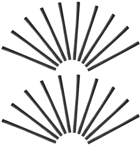 HAPINARY 25 Pièces croquis de tige de carbone outil de fusain d'art dessiner des bâtons de fusain Bandes de charbon de bois de de coton Black