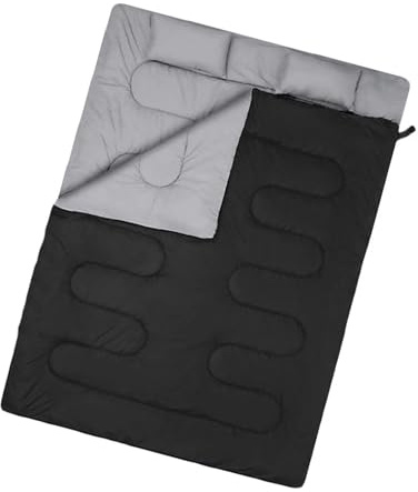 Lodoot Sac de couchage double chaud avec alimentation USB 5 V détachable dans deux sacs trois réglages de température pour sac de couchage Comf extra large