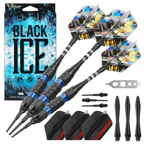 Viper Black Ice Soft Tip Darts with Blue Rings, 18 Grams