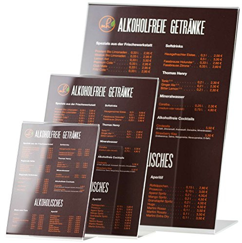 kaufdeinschild A3 Hochformat L-Ständer Acrylaufsteller Werbeaufsteller Prospektständer L-Aufsteller Tischaufsteller