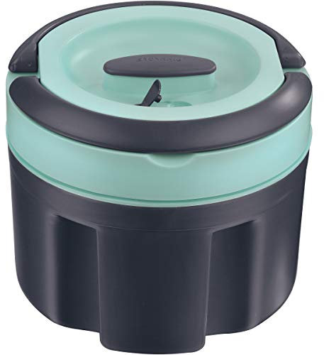 PINNACLE Tragbarer isolierter Speisebehälter mit Deckel - Auslaufsichere Auflaufform aus Edelstahl - Thermobehälter für Reise, Partys, Picknick - Thermo Suppen-/Salatschüssel (grün, 1.7 Liter)