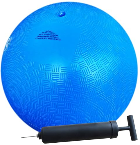 AppleRound 8.5 Inch Playground Ball with Air Pump, Pack of 1 Ball with 1 Pump, Official Size for Dodge Ball, Handball, Camps and Schools (Blue)