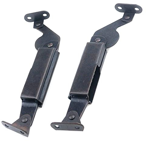 Coshar Heavy Duty Lid Support Hinges, 2Pcs Iron Spring Hinge, Red Bronze, Soft Closing for Sofa, Cabinet, Box
