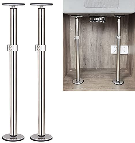 TYESTAND ST-2 Undermount Sink Brackets Stainless Steel Adjustable Support Sink Legs Installation and Repair System Kit For Kitchen Sink (16-29.5inches(41-75cm))