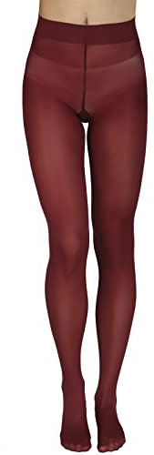 Annes styling Plain Damenstrumpfhose 40 Denier Matt Semi-opaque Microfiber Classic Strumpfhose Zarra, Bordeaux M
