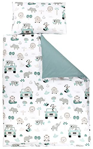 TupTam Juego de Ropa de Cama para Niños, de 2 Piezas., Zoo Verde, 135x100 cm