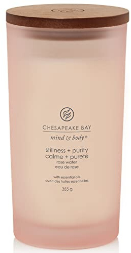 Chesapeake Bay Scented Candle | Stillness + Purity (Rose Water) Large Tumbler Aromatherapy Candle | Long Burning Candles: up to 82 Hours | Mind & Body Collection | Gifts for Women