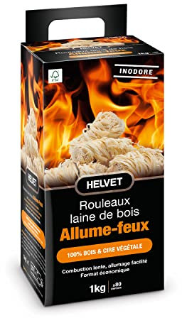 80 encendedores Naturales de Madera para Chimenea y Poele a Madera – Producto 100% ecológico de Madera y Cera Vegetal FSC – Combustión 10 Minutos