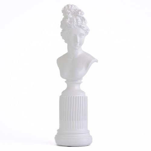 Marimor Skulpturn deko modern - deko skulptur - dekoartikel - statuen deko - Statue für Wohnzimmer, Schlafzimmer, Büro, Home, Hotel, Schreibtisch, zuhause. (Weiß)