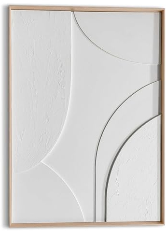 REINDERS Relief Wandbild, Terrace, Wohnzimmer, Poster, Wanddeko, Room Decor, MDF,Pflaster, Weiß, 70 x 50