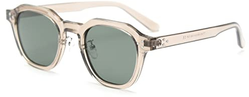 Kachawoo Lunettes de soleil polygone polarisées, pour hommes et femmes, avec cadre TR90, style rétro, L