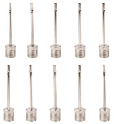 HRLORK 10 Pcs Football Pump Ball Pump Stainless Ball Inflation Portable Inflating Needle Valve Adapter for Football Basketball Volleyball Balloon