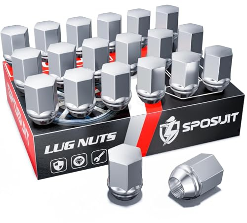 Sposuit M14x1.5 Lug Nuts - Replacement for 2004-2024 Chrysler 300,2004-2024 300C - OEM Factory Style Closed End Chrome Lug Nut(20 Pcs)