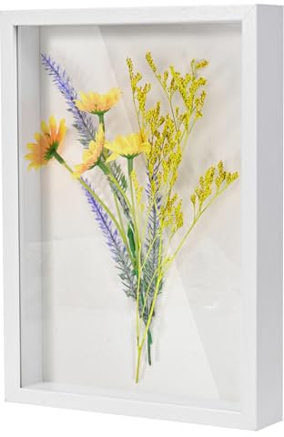 Peevisap 3D cornici a4, 20 x 29 x 3 cm cornice profonda,cornice 3d,cornice per foto,cornice profonda per oggetti,Adatto per foto e decorazioni in formato A4, da appendere alla parete o sul tavolo,bian