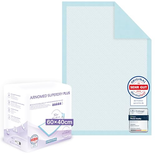 ARNOMED Empapador Cama Adulto para Incontinencia 60x40cm, Cambiador Desechable Bebé de Celulosa 5 Capas