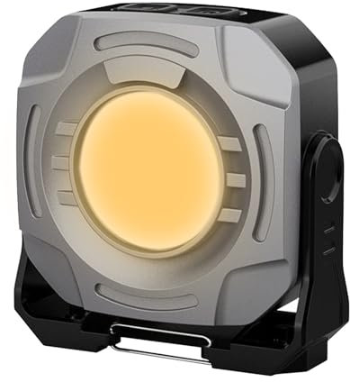 Lights Rechargeable, Waterproof 360°, Cob Spotlight USB‑c Rechargeable Hidden Hook Shock‑Resistant Abs, Work Light for Outdoor Camping Shop Construction Truck Repair Fishing