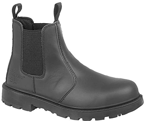 Grafters Mens Leather Safety Steel Chelsea Dealer Slip On Ankle Work Boots Shoes Size 6-14