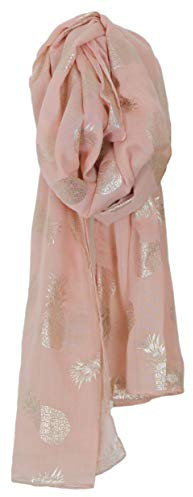 More & More Damen Schal Halstuch apricot Ananas Muster