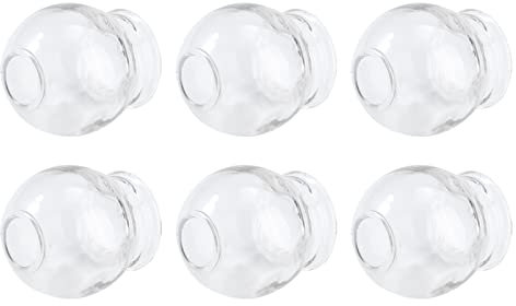 Hemoton Glass Cupping Therapy Set - 6Pcs Fire Cups for Massage and Back Relief - Professional Chinese Cupping Set (2.36x2.36x1.97inch)