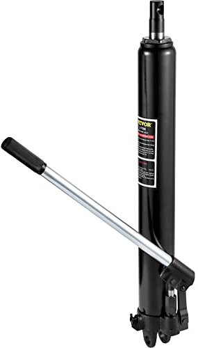 VEVOR Cric idraulico a pistone lungo, capacità 3 tonnellate, raccoglitrice manuale di ciliegie con maniglia, per gru da garage/negozio, paranco di sollevamento motore, nero