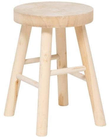Atmosphera - Tabouret nyar Paulownia Beige d28x41cm