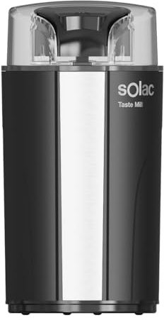 Solac- Molinillo de café Taste Mill | 200W | Capacidad 70gr | Supercompacto | Molido en 30 Segundos | Cuchillas e Interior INOX | Tapa Transparente | BPA Free