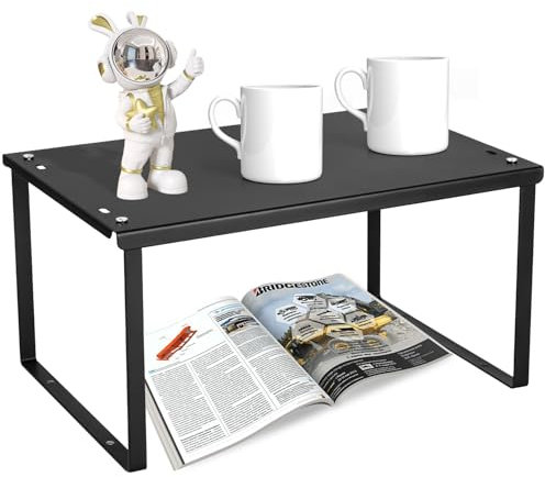 Zaxiva Küchenregal aus Metall, Stapelbares Tischregal und Gewürzregal für Küche & Bad, vielseitiger Organizer für Gewürze, Make-up & Küchenutensilien, ideal als Küchenschrank Organizer & Gewürzständer