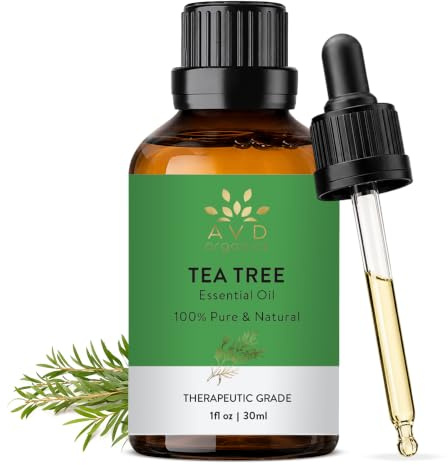 AVD Organics Tea Tree Essential Oil 30ml, 100% Pure, Steam-Distilled | Natural Oil for Skin, Diffuser, Aromatherapy, Soap Making, Candles & DIY Use | 1 fl oz