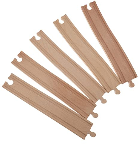 BESPORTBLE Set di Espansione Binari in Legno per Trenino, Accessori Assemblabili 5 Pezzi Curvi, Gioco Educativo per Bambini come Regalo di Compleanno o Natale