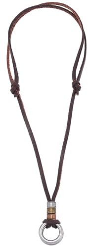 GORGECRAFT Portaocchiali in Pelle di Vacchetta Anello per Collana Cordino Regolabile per Occhiali da Lettura Occhiali da Sole Catena Anti-Smarrimento Cordino in Lega Anello A O per Donne e Uomini