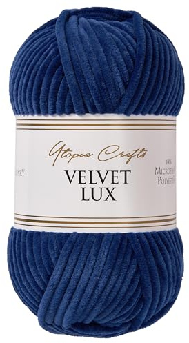 Utopia Crafts Velvet Lux Chenille Yarn 100g (Sovereign Midnight)
