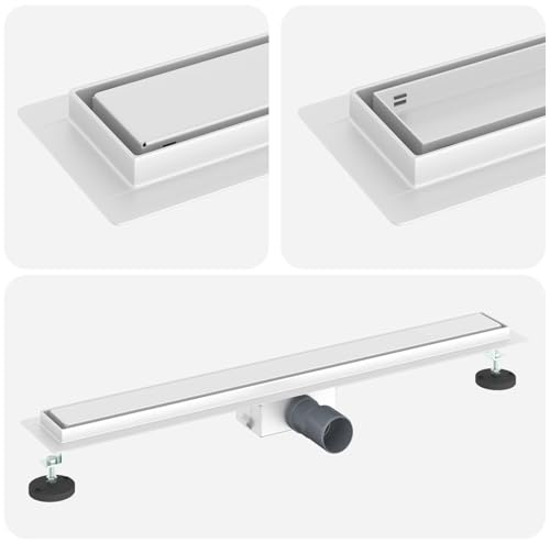 vidaXL 2 i 1 Duschavlopp Silver 80 cm Rostfritt Stål 304, Badrum, rektangulär, minimalistisk design med justerbara fötter för moderna utrymmen, enkel installation och snygga linjer